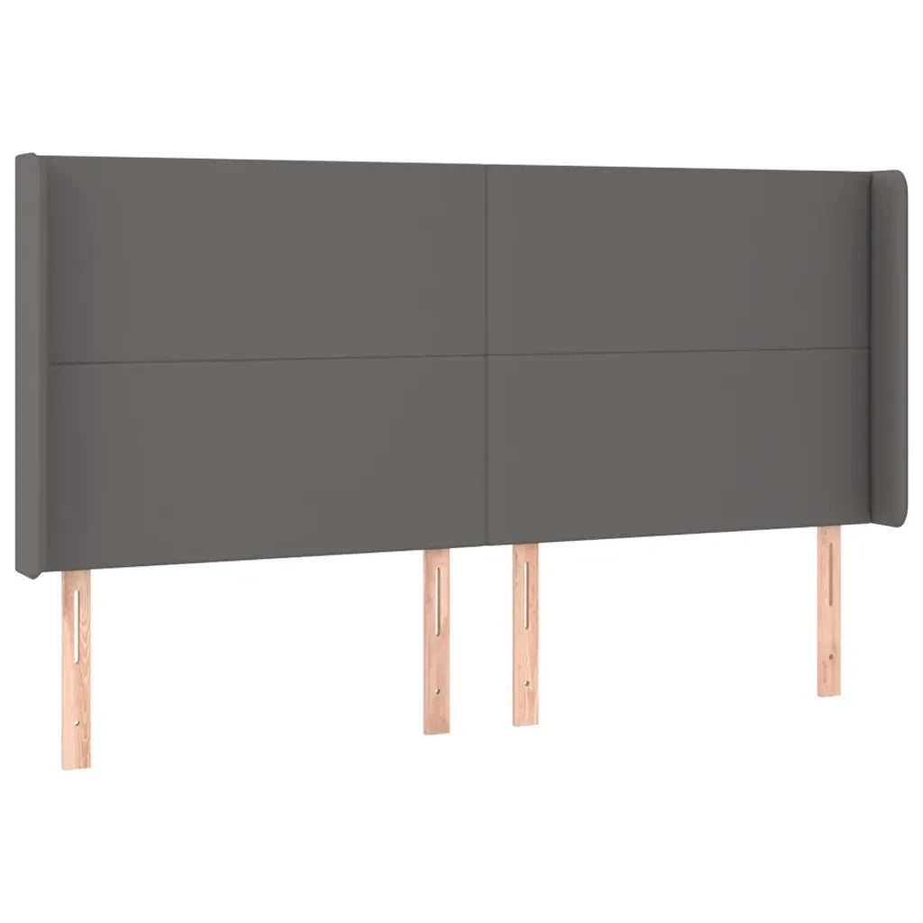 Testiera ad Orecchio Grigio 203x16x118/128 cm in Similpelle