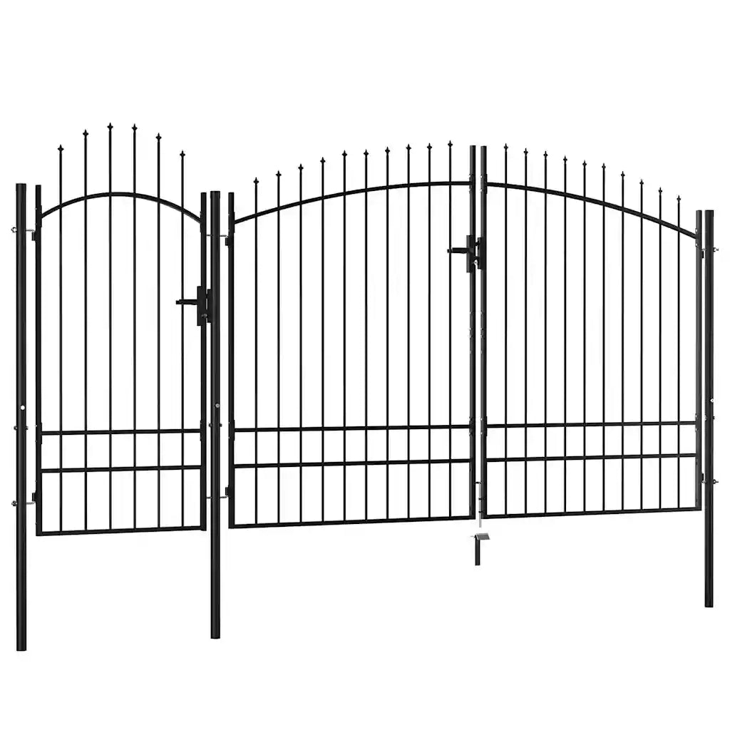 Cancello da Giardino in Acciaio 2,45x4 m Nero