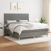 Giroletto a Molle con Materasso Grigio Scuro 160x200 cm Tessuto 3142506