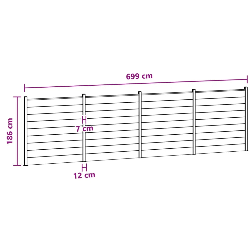 Pannello di Recinzione 4 pcs WPC e Alluminio Nero 3429414