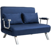 Divano letto ¨C zephmum ¨C tessuto antimacchia blu, struttura in metallo