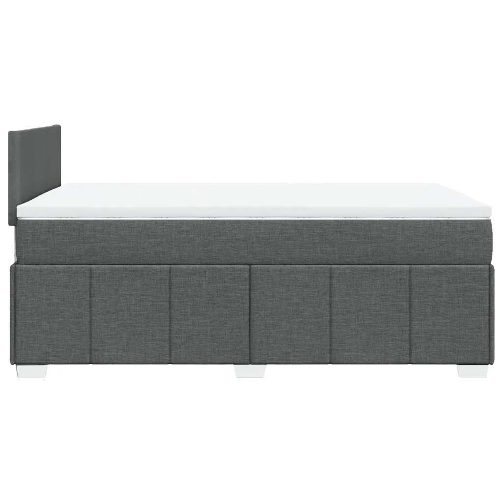 Giroletto a Molle con Materasso Grigio Scuro 120x200 cm Tessuto