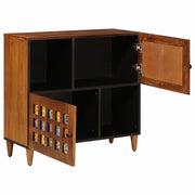 Credenza | Madia | Buffet da pranzo | Armadio da pranzo con porta Noce 80 x 33 x 75 cm Legno di mango massello