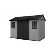 Casetta da giardino in resina EVOTECH+ 350x230 cm - con pavimento e doppia porta - carico neve 150 kg/m² – Newton Plus 7511/1175 - Grigio - Keter