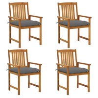 Sedie da Giardino con Cuscini 4 pz in Massello di Acacia cod mxl 12866