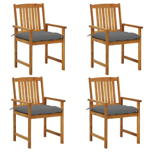 Sedie da Giardino con Cuscini 4 pz in Massello di Acacia cod mxl 12866