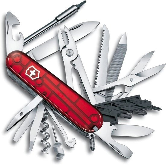 Kit di Osservazione e Manutenzione Multifunzione con 39 Accessori (Viti, Chiavi, Penna, Lente) - Rosso