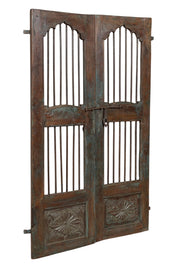 Biscottini Porta portone in legno massello e ferro da interno o da esterno vecchia e antica medievale