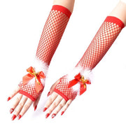 Due pair di guanti da Natale, guanti da pesca decorativi, guanti da festa di Natale per donne
