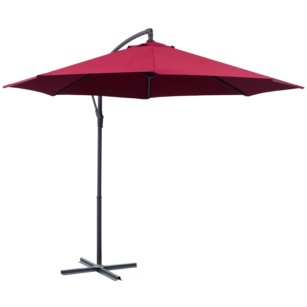 Ombrellone da Giardino Inclinabile 3x2.5 m ¨C zephmum ¨C Rosso Scuro