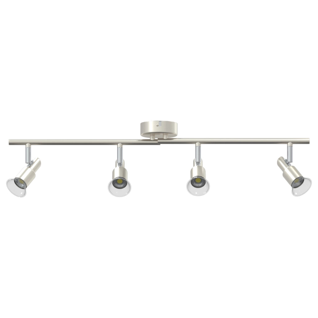 Faretto da soffitto 4 Vie Regolabili in Nickel Spazzolato GU10