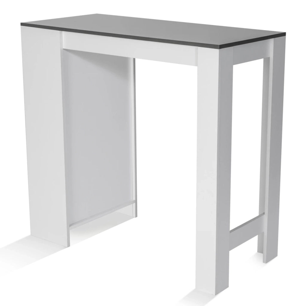IDMarket - Tavolo alto da bar BARTH da 2 a 4 persone piano bianco legno grigio
