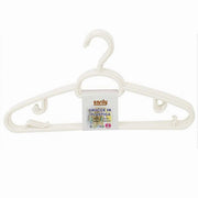 Trade Shop - Set 5pz Grucce In Plastica Stampelle Appendiabito Pantaloni Giacche Bianco 79324 -