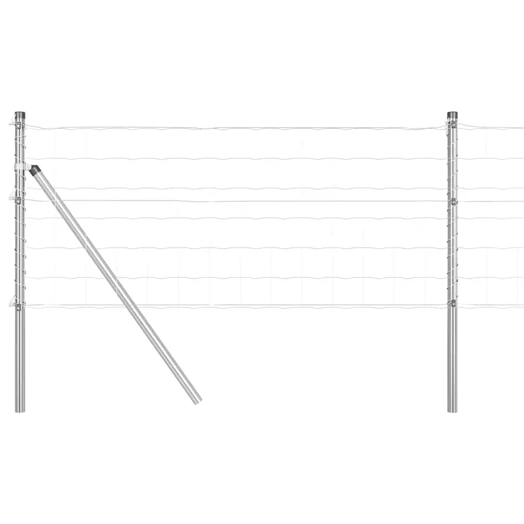 Recinzione con Posto Argento 0,8 x 25 m Acciaio e PVC