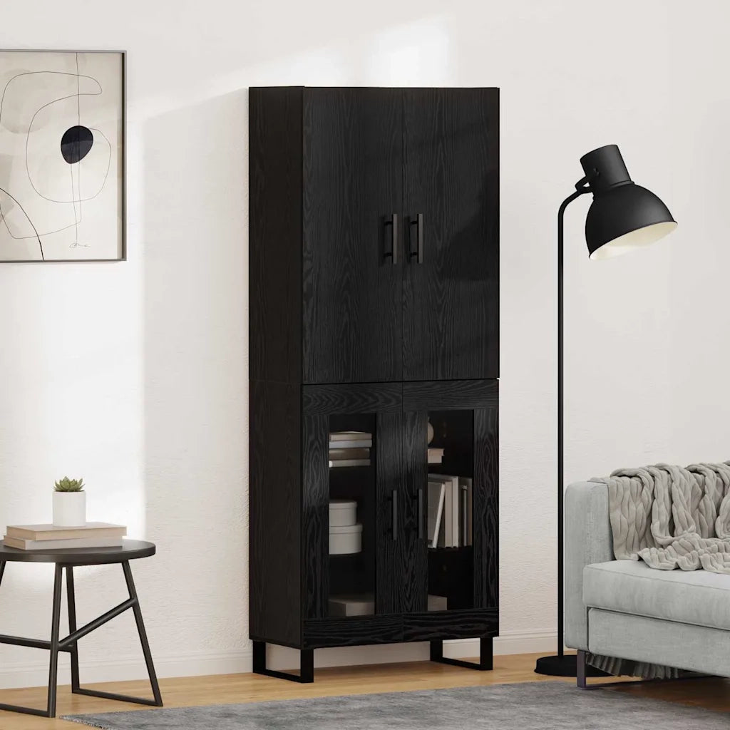 Credenza 2 pcs Rovere Nero 69,5 x 34 x 180 cm