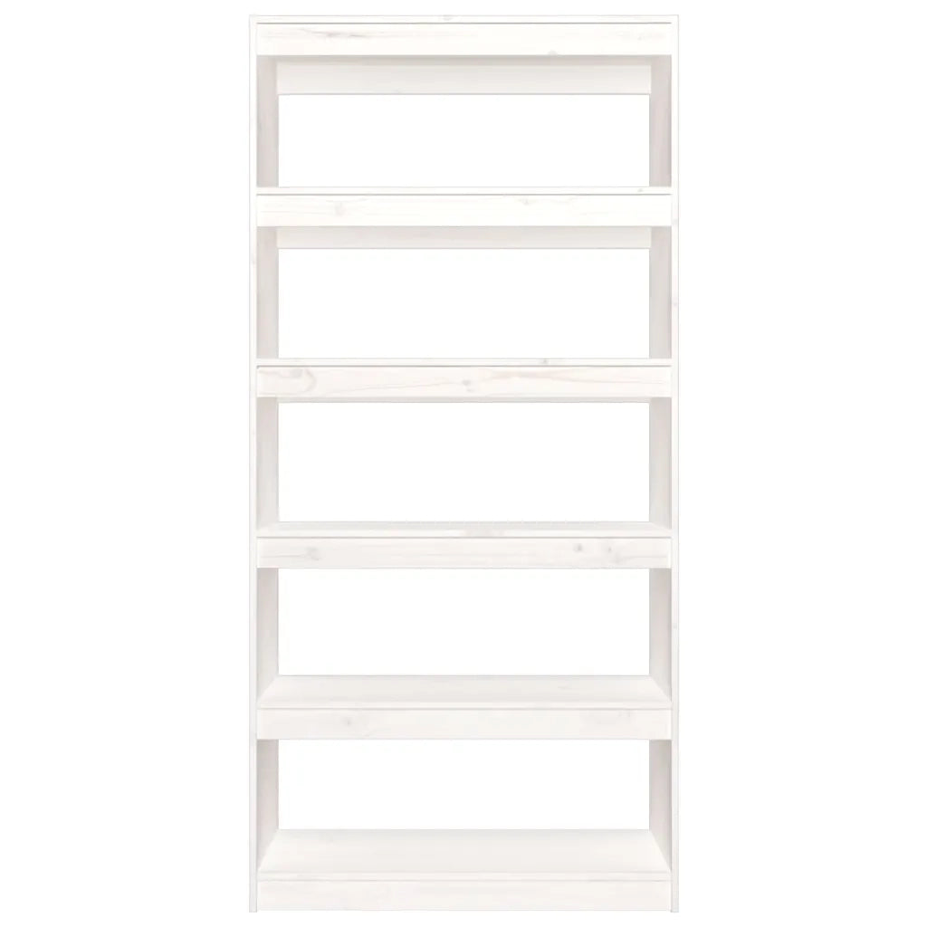 Libreria/Divisorio Bianco 80x30x167,4 cm Legno Massello di Pino 808199