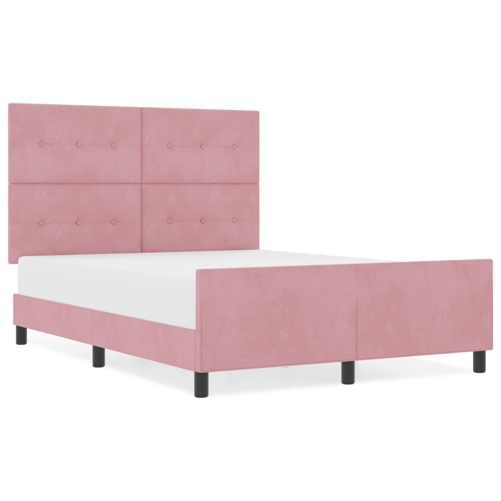 Letto in Velluto Rosa 140x190 cm di