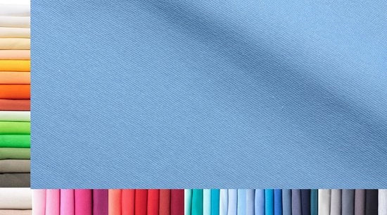 Tessuto a maglia XXL per metro | Doppio: 75 cm largo | Singolo: 150 cm largo | Colore: 36 Blu Celeste | 0,75 m lungo | 96% cotone, 4% elastan | Jersey | 1buy3 | Prezzo base per metro quadrato: € 11,10