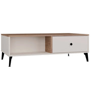 Tavolino da caffè tavolino POINT 2s 110 cashmere beige rovere CASTELLO 2 cassetti per soggiorno