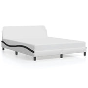 Letto matrimoniale | Letto per adulti | Giroletto Dover Nero e Bianco 160x200 cm in Similpelle