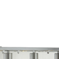 Lampadario Contemporaneo Viaggiatore Acciaio Cromo Vetro Trasparente 5 Luci E27