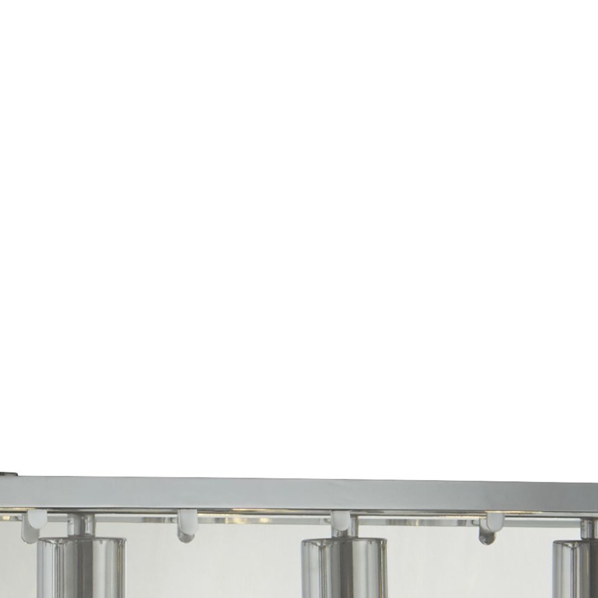 Lampadario Contemporaneo Viaggiatore Acciaio Cromo Vetro Trasparente 5 Luci E27