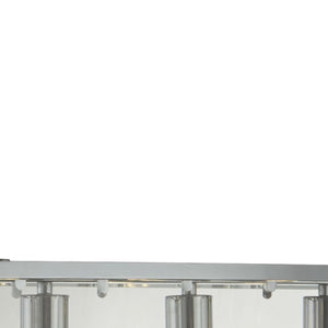 Lampadario Contemporaneo Viaggiatore Acciaio Cromo Vetro Trasparente 5 Luci E27