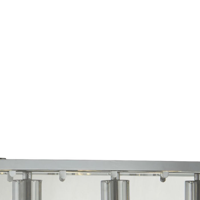 Lampadario Contemporaneo Viaggiatore Acciaio Cromo Vetro Trasparente 5 Luci E27