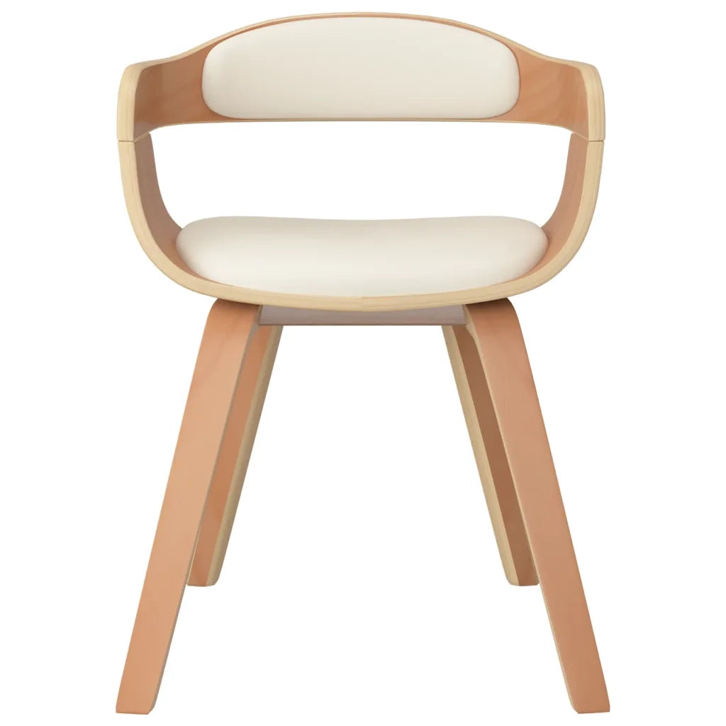 Sedia da Pranzo Crema in Legno Curvato e Similpelle cod mxl 23025