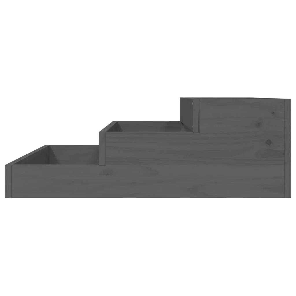 Fioriera rialzata per piante e fiori terrazza giardino 78 x 78 x 27 cm legno massello di pino grigio 02_0037864