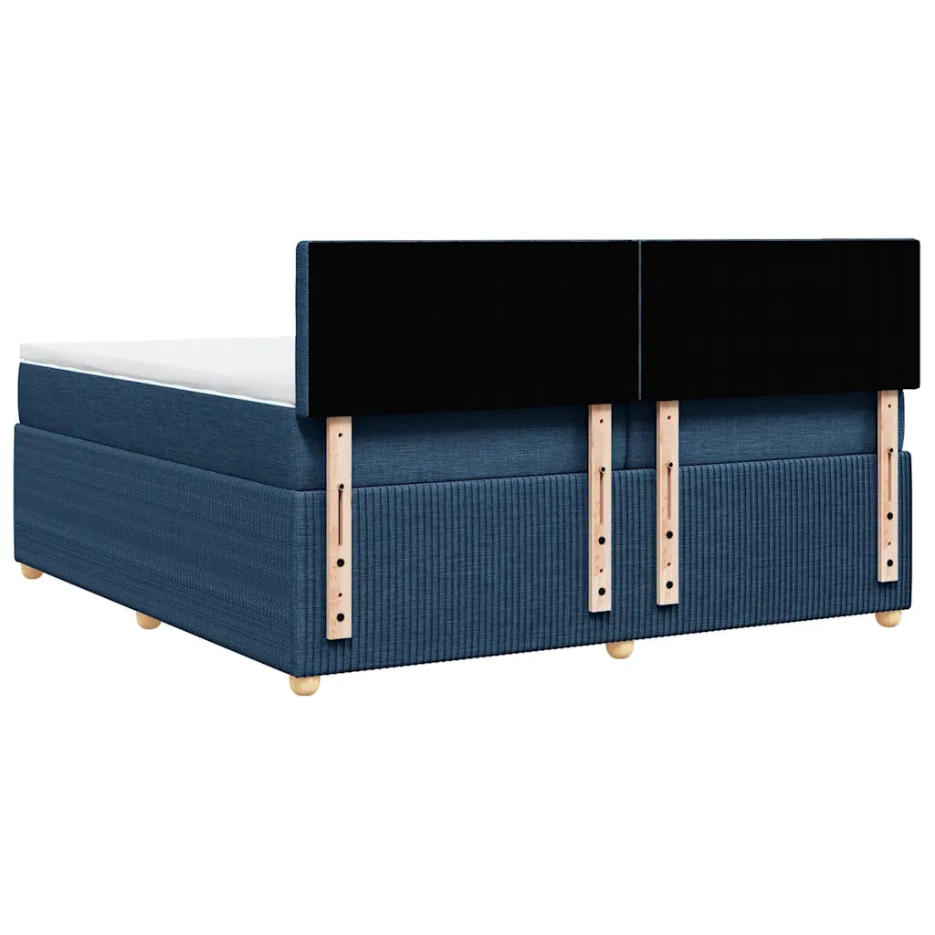 Giroletto a Molle con Materasso Blu 200x200 cm in Tessuto