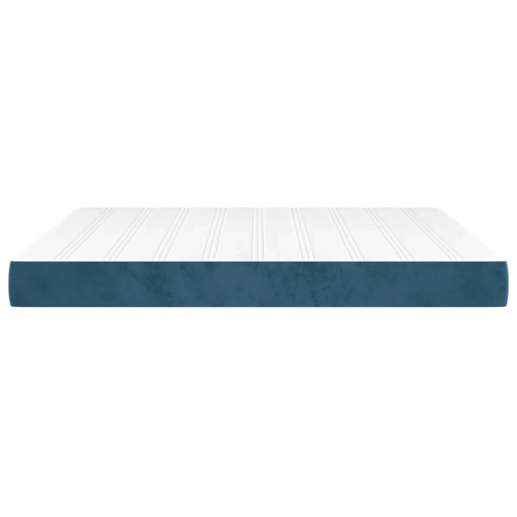 Materasso a Molle Insacchettate Rigidità Media Blu Scuro 180x200x20 cm in Velluto 347852