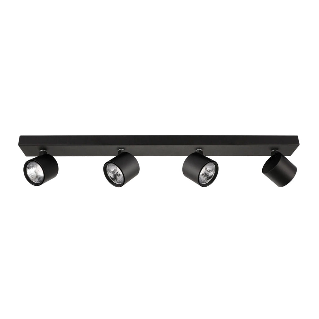 Plafoniera LED Italux Boniva nera 4 luci 3000K 64,5cm