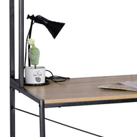 Barthy - scrivania in legno e metallo con ripiano - 120x60x138h cm