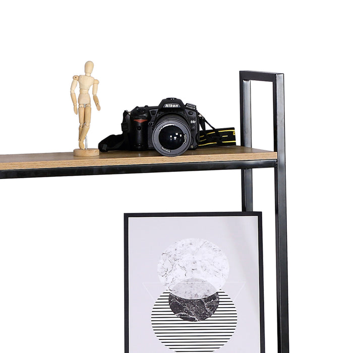 Barthy - scrivania in legno e metallo con ripiano - 120x60x138h cm