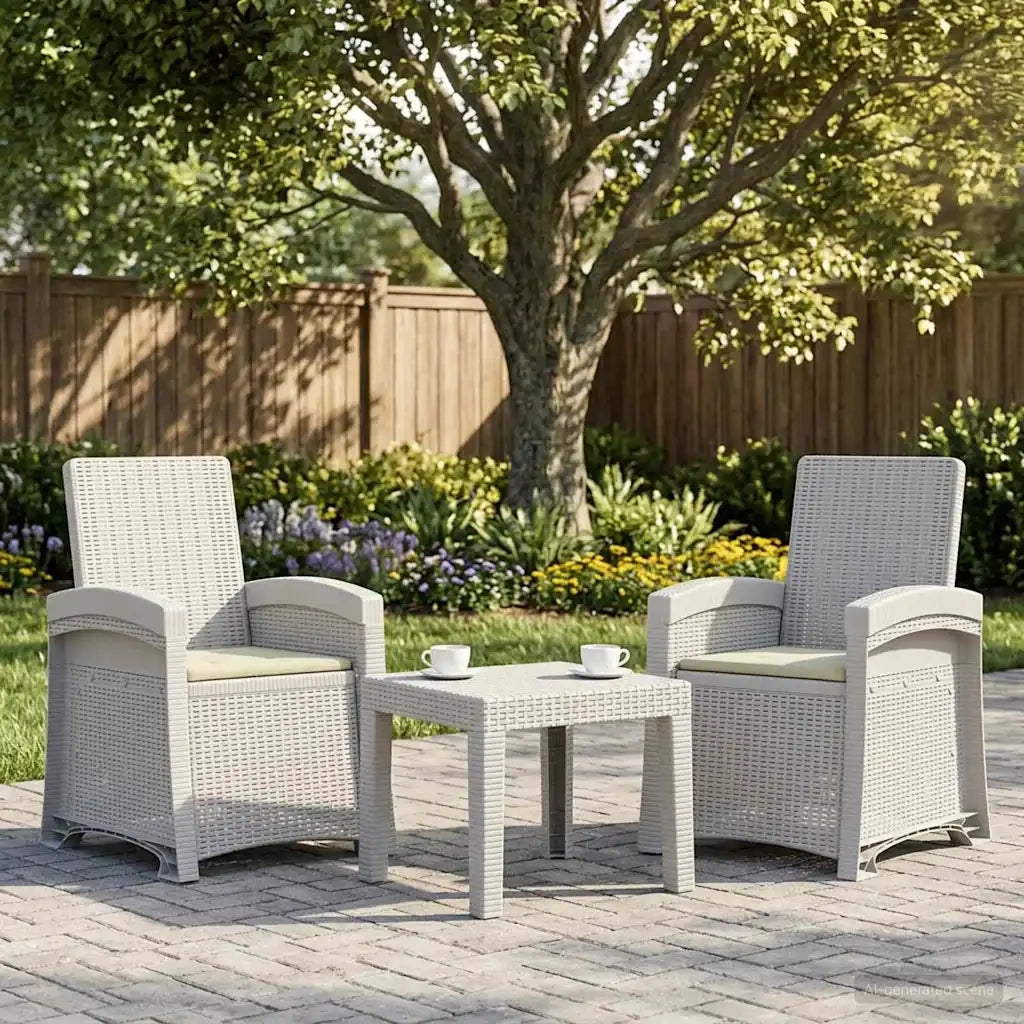 Sedia da giardino reclinabile effetto rattan 2 pcs 8012024