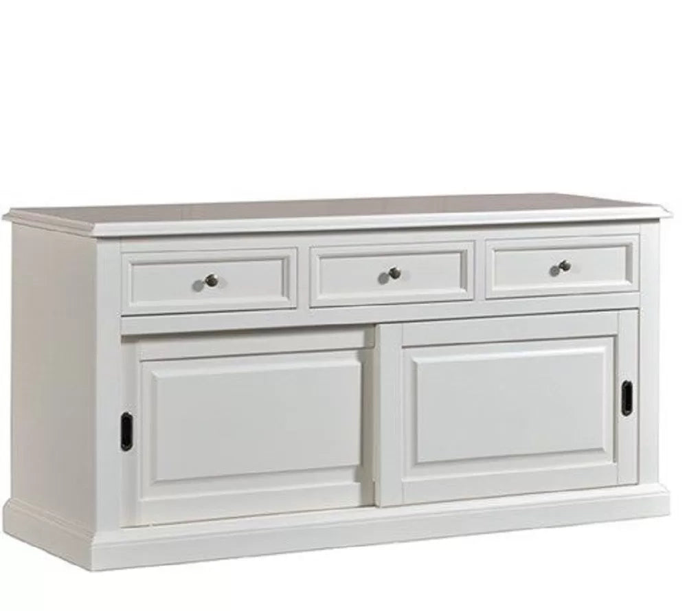 Madia credenza 2 porte scorrevoli legno bianco l.157 p.53 h.78 - Mobili 2G