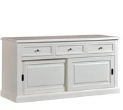 Madia credenza 2 porte scorrevoli legno bianco l.157 p.53 h.78 - Mobili 2G
