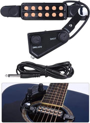 Pickup per Chitarra Acustica con Preamplificatore - Regolazione Volume e Tonazione - Cavo 10 Ft - per Chitarra Acustica