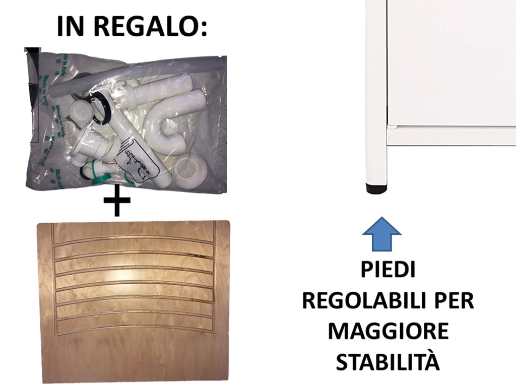 Mobile Lavatoio da Esterno in Polipropilene e Alluminio 60x50x83 cm Bianco