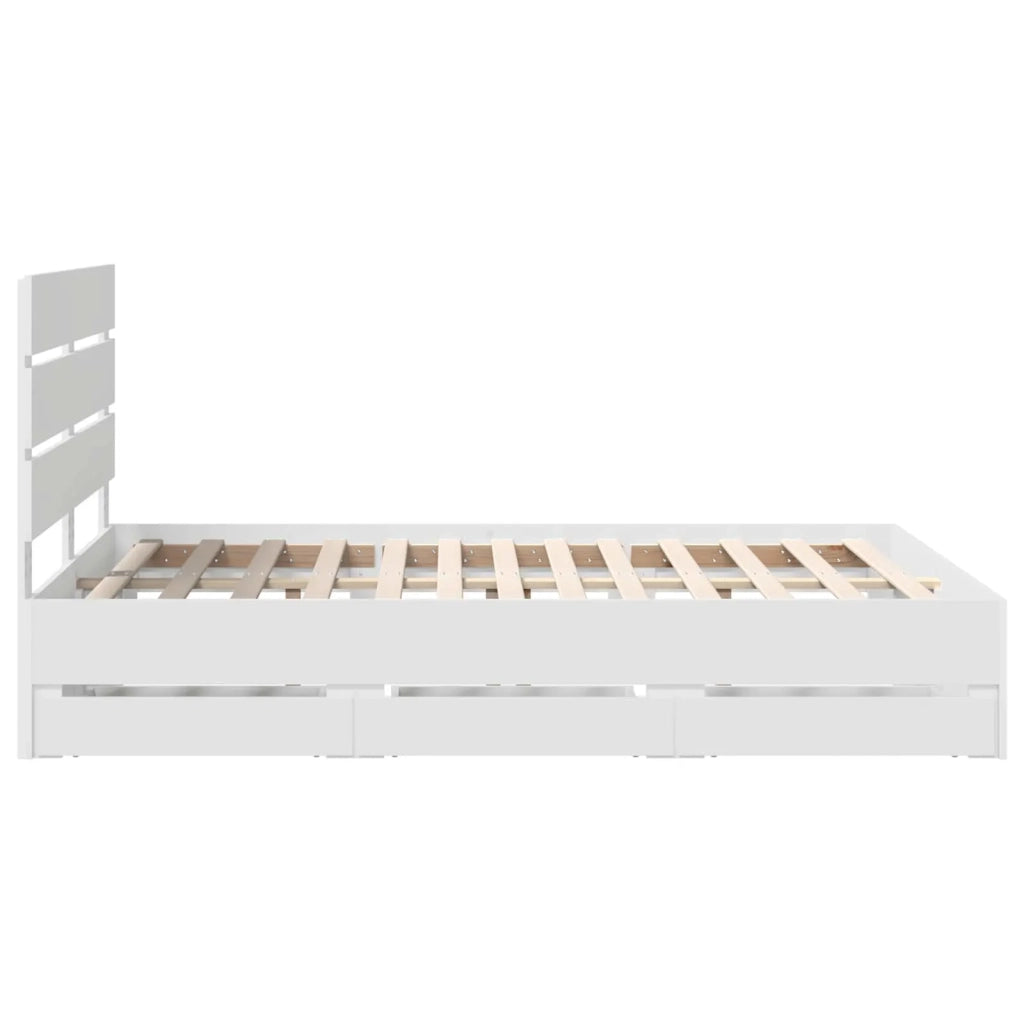 Struttura del letto Bianco 140 x 190 cm Legno Ingegnerizzato