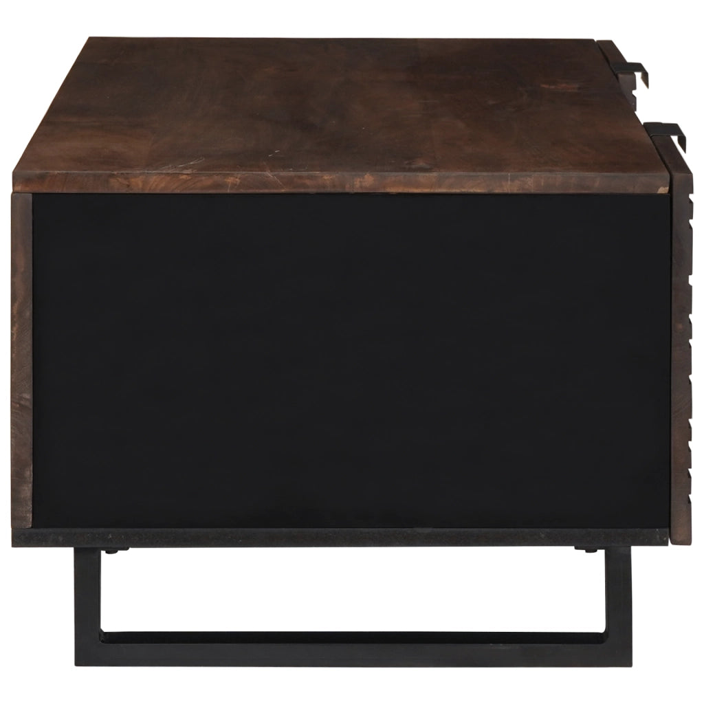 Tavolino da caffÃ¨ 100x54x40 cm in legno massello e legno ingegnerizzato