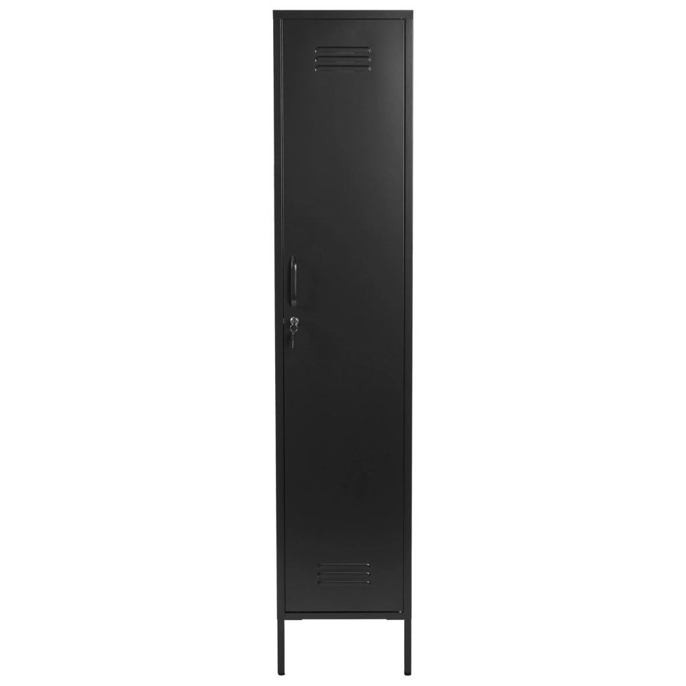Armadietto mobile contenitore Armadietto In Metallo Nero Con 5 Ripiani E Binario Moderno Home Office
