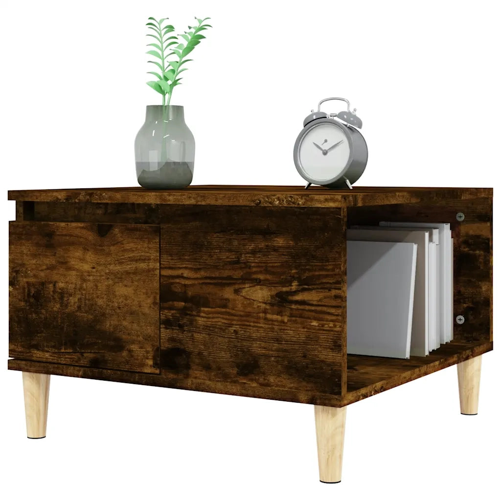Tavolino da Salotto Rovere Fumo 55x55x36,5 cm Legno Multistrato 821081