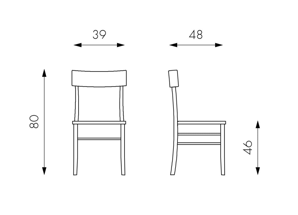 Brera - Sedia in legno pesca 2 pz