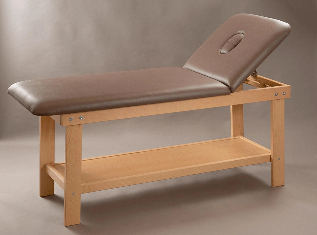 Lettino da Massaggio Fisioterapia Fisso 2 Sezioni 190x70x78cm Benotti Alinta Marrone