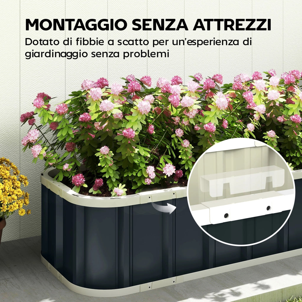 Letto Orto Rialzato ¨C zephmum ¨C Grigio Scuro Acciaio 136x52x31