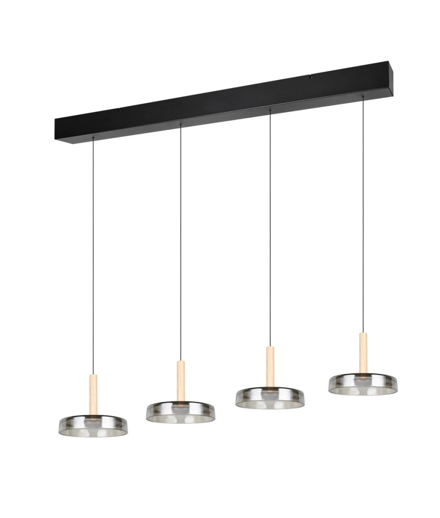 Lampada sospesa CELESTE Trio nera 4 vetri LED 3000K