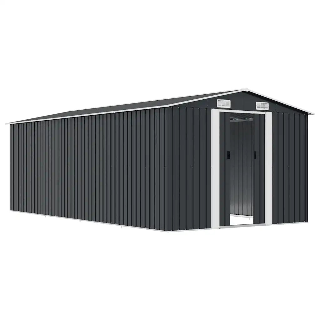 Casetta da Giardino 257x489x181 cm in Metallo Antracite 143350