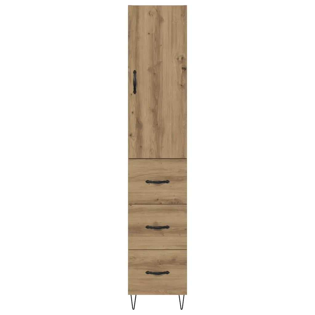 Credenza | Madia | Buffet da pranzo | Armadio da pranzo Rovere artigianale 34,5 x 34 x 90 cm Legno multistrato